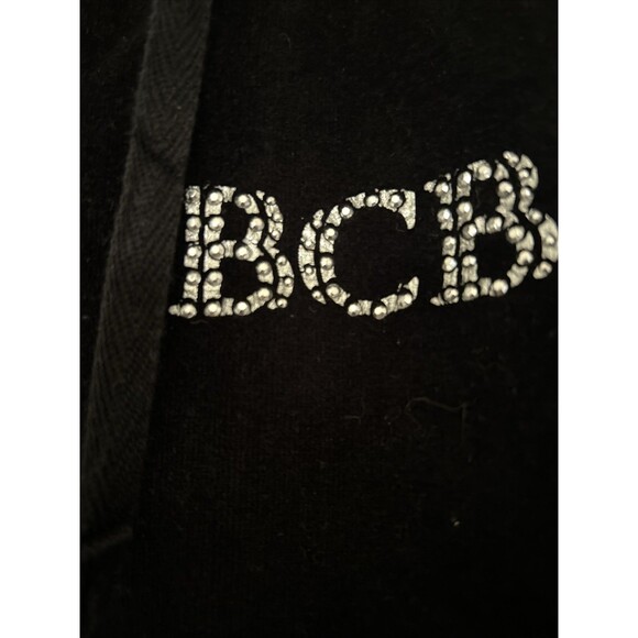 BCBG Y2K  women’s Black velvet Track Suit Front And Back Bling Size M/L Read - Picture 15 of 15